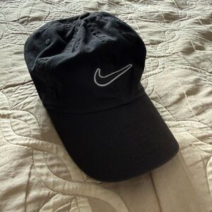 Nike Swoosh Adjustable Black Ball Cap Hat